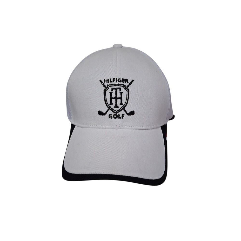 Vintage Tommy Hilfiger Unworn Golf Hat Cap Strap Back White Mesh One Size